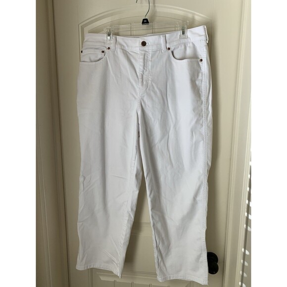 Talbots Womens Size 14 High Waist Straight Ankle Jeans White - Picture 1 of 4